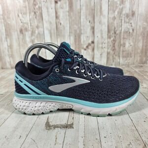 Brooks Ghost 11 Womens Running Shoes Navy Blue Aqua 1202771B493 Size 8.5 Medium